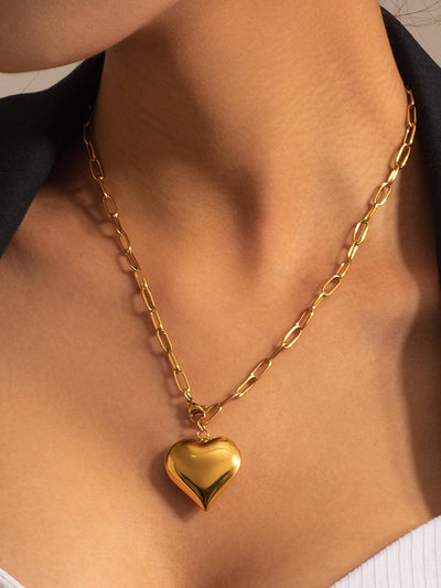 Paris Large Heart Chain Necklace