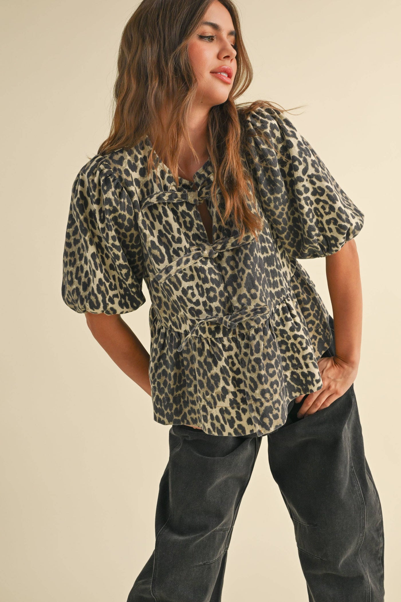 Leopard Print Tie Top