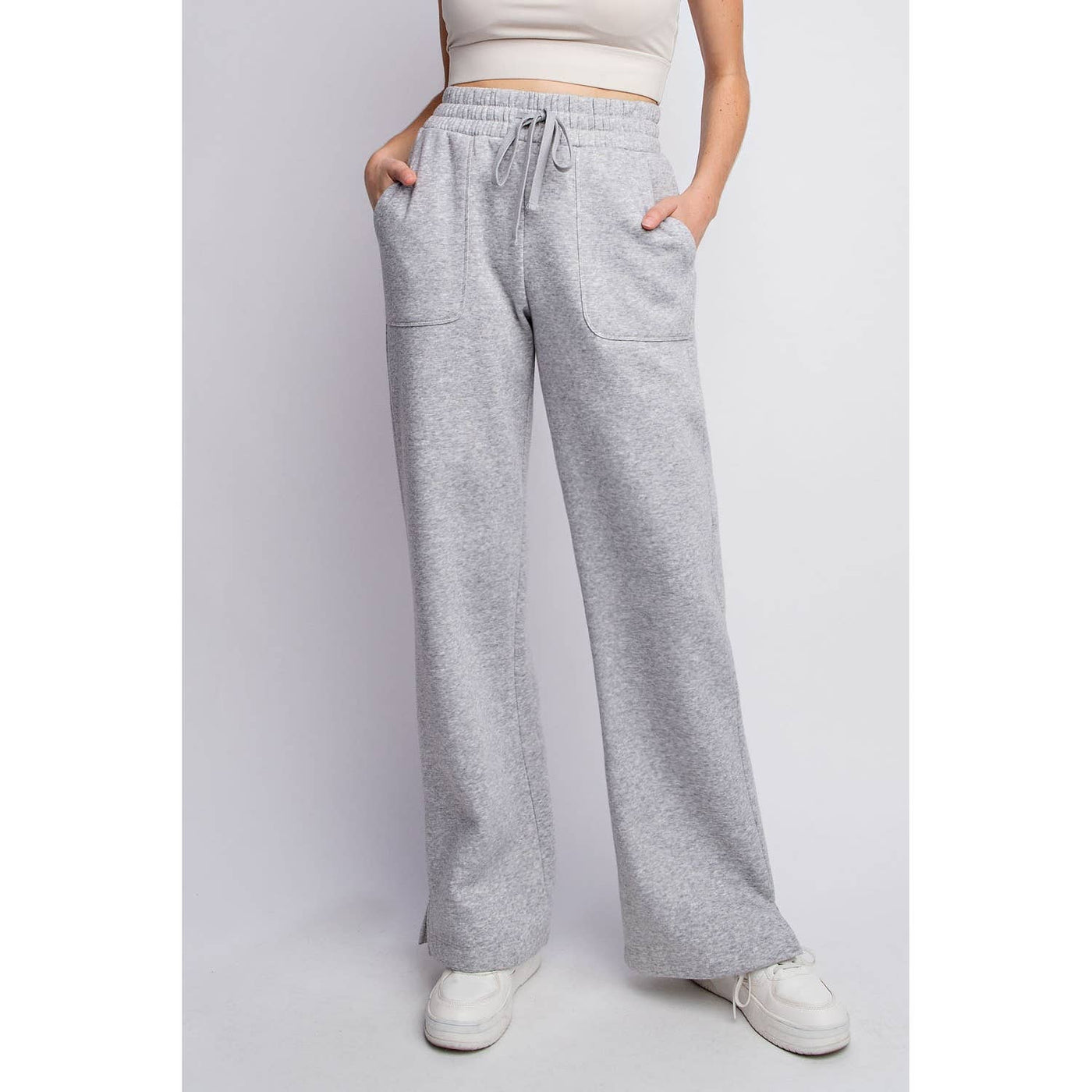 FLEECE FRENCH TERRY STRAIGHT LEG PANTS