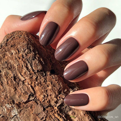 Bark Brown Press-On Nails| Short Round