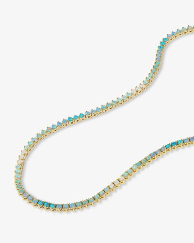 Not Your Basic Ombre Blue Opal Tennis Necklace 16" | Melinda Maria