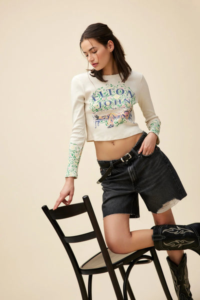 Elton John Floral Pointelle Long Sleeve | Daydreamer