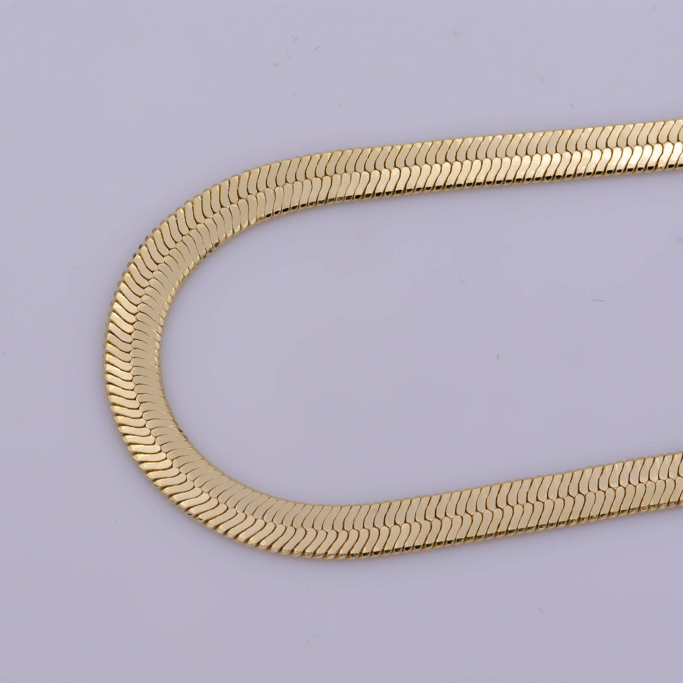 Flat Snake Herringbone 16 Inch Necklace