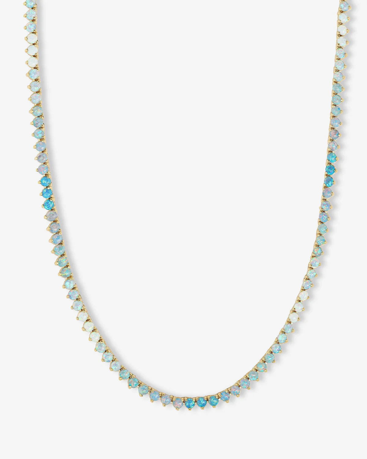 Not Your Basic Ombre Blue Opal Tennis Necklace 16" | Melinda Maria