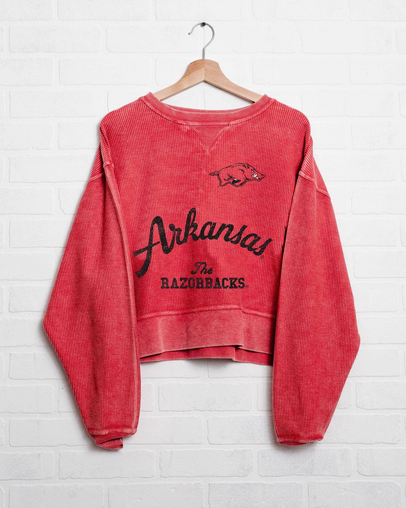 Arkansas Razorbacks Quality Red Corded Crew Sweatshirt