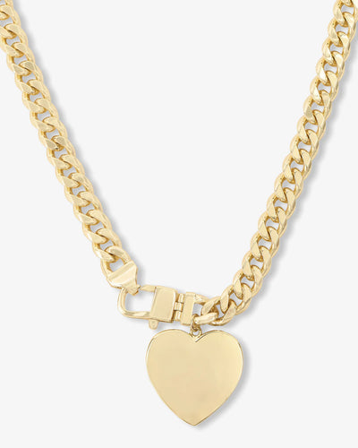 Julian XL Heart Cuban Chain Necklace | Melinda Maria