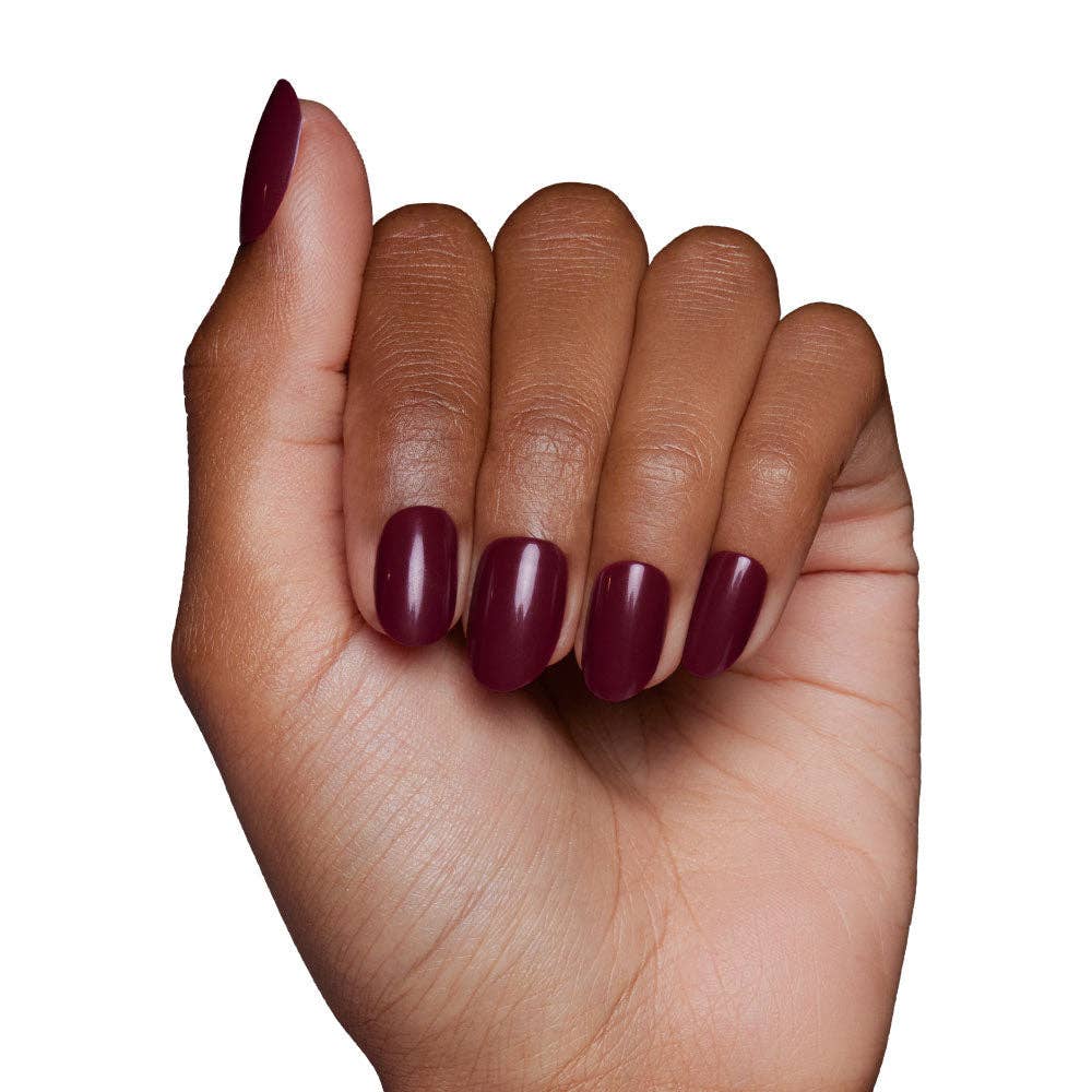 Berry Maroon Press-On Nails | Short Round