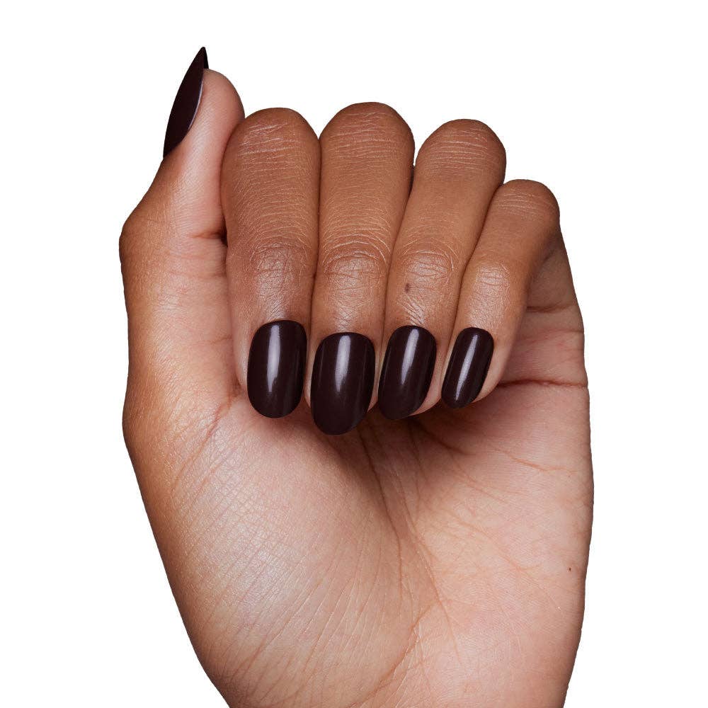 Bark Brown Press-On Nails| Short Round