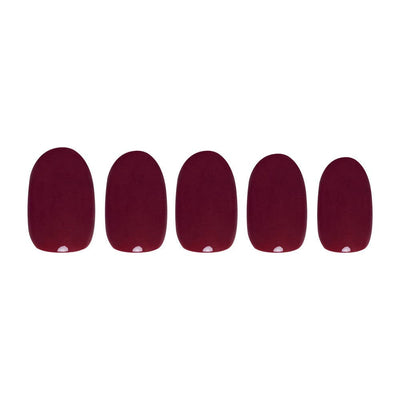 Berry Maroon Press-On Nails | Short Round