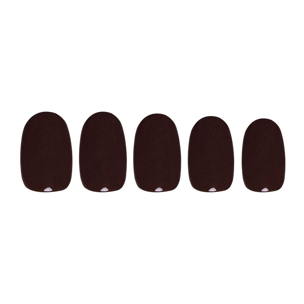 Bark Brown Press-On Nails| Short Round