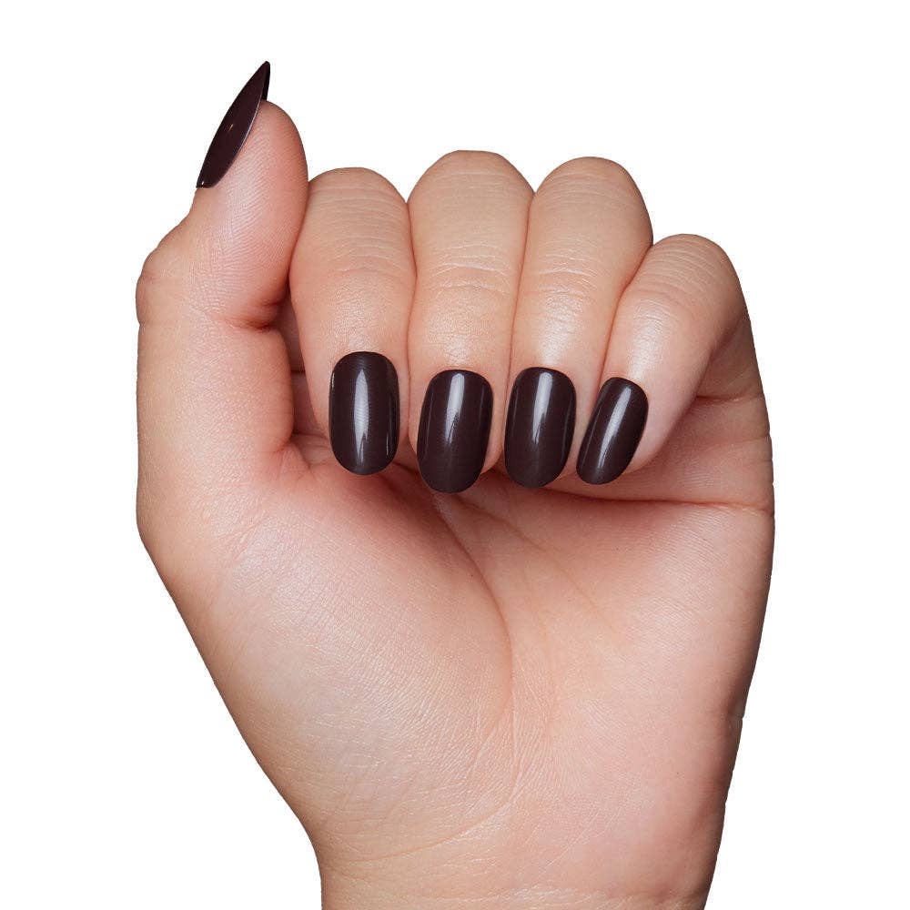 Bark Brown Press-On Nails| Short Round