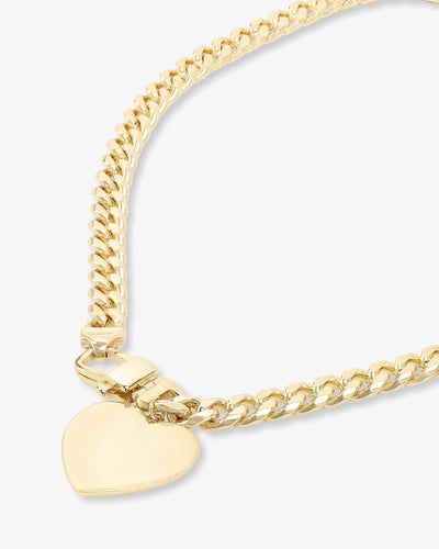 Julian XL Heart Cuban Chain Necklace | Melinda Maria