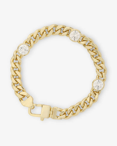 Julian Triple Diamond Cuban Chain Bracelet | Melinda Maria