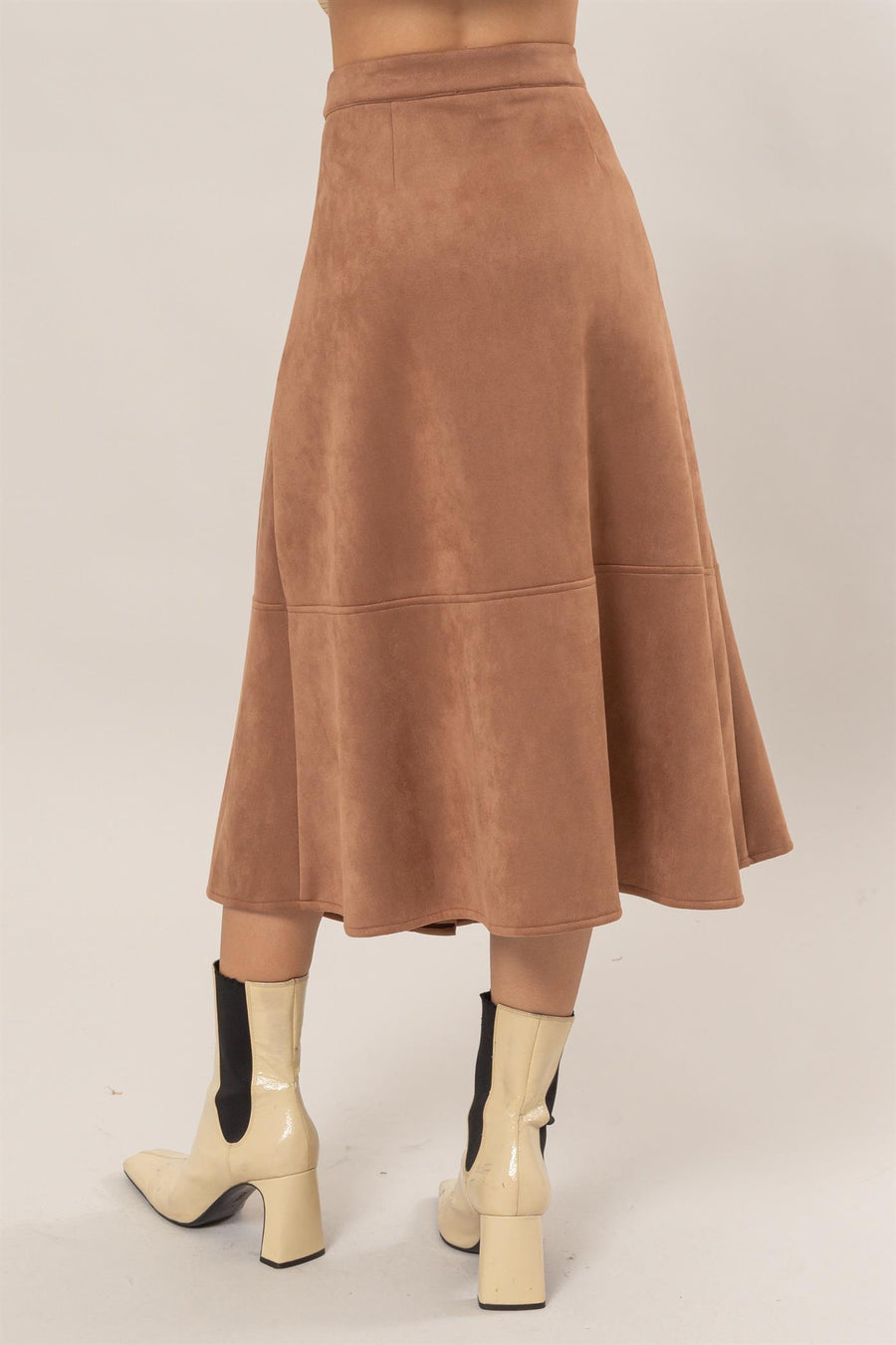 Autumn Days Suede Midi Skirt