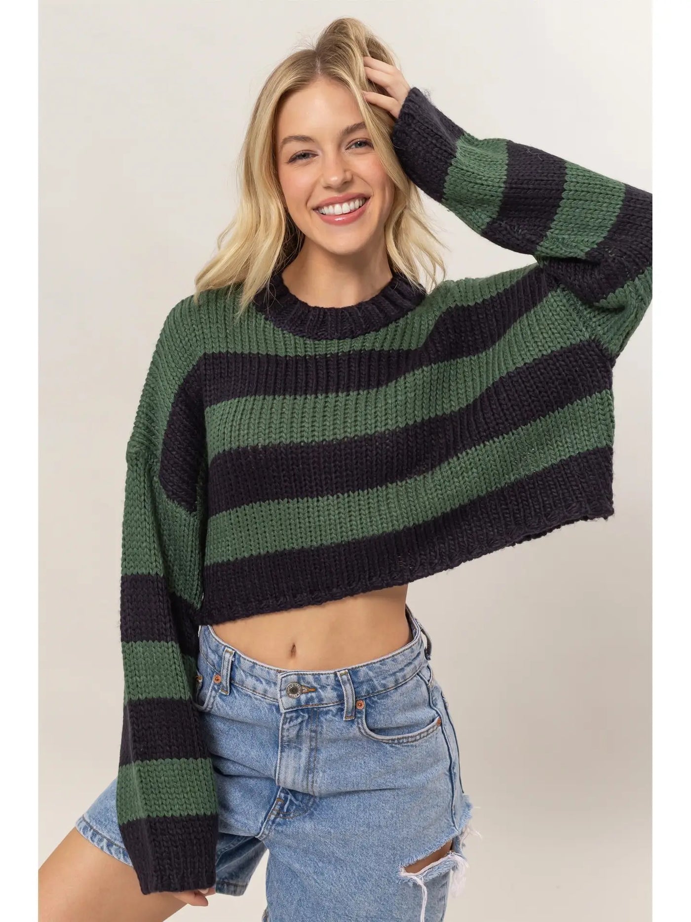 Charlie Striped Crop Sweater