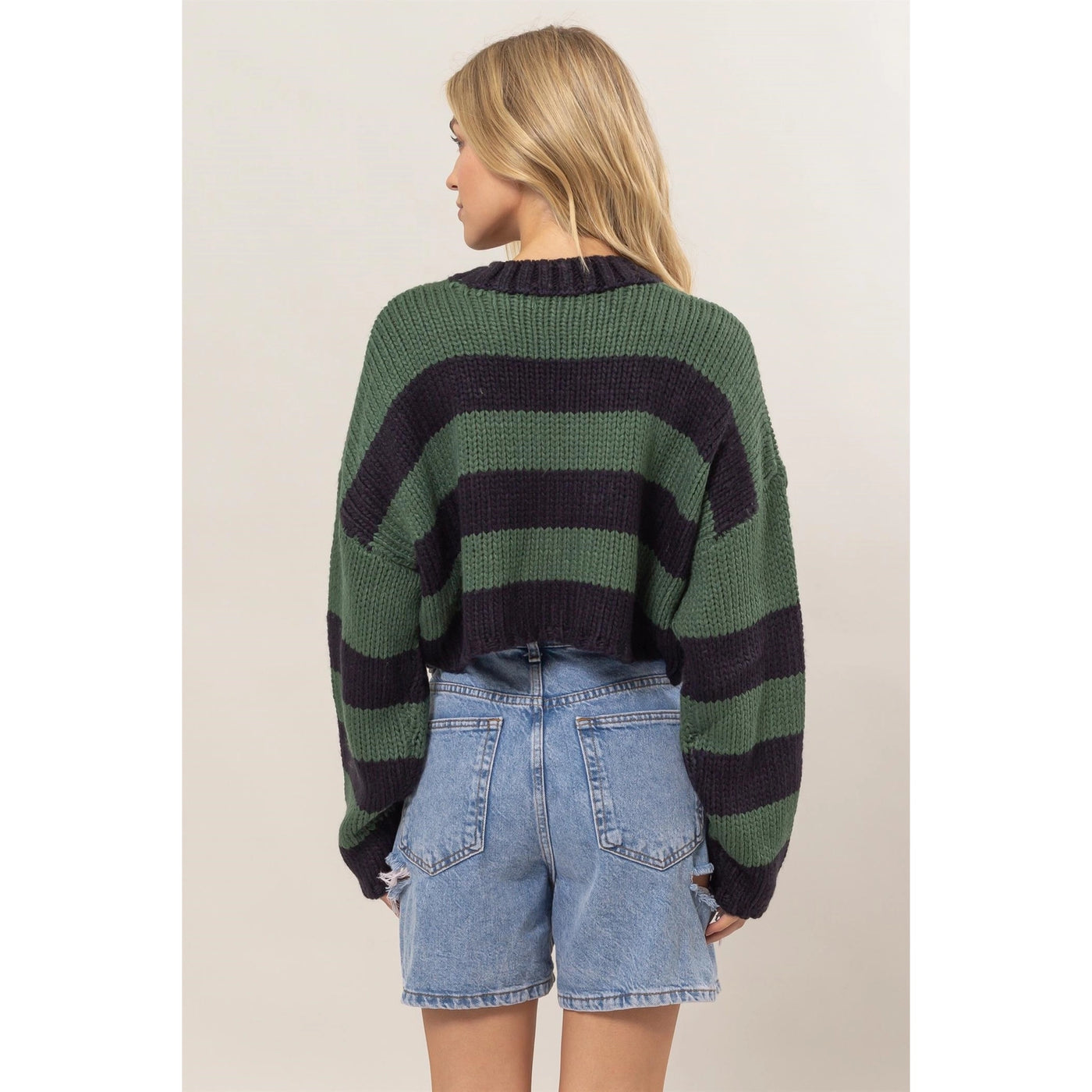 Charlie Striped Crop Sweater