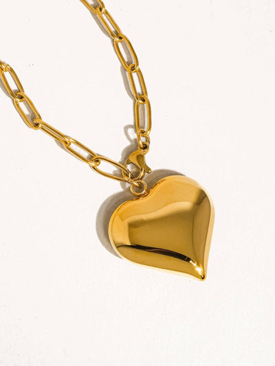 Paris Large Heart Chain Necklace