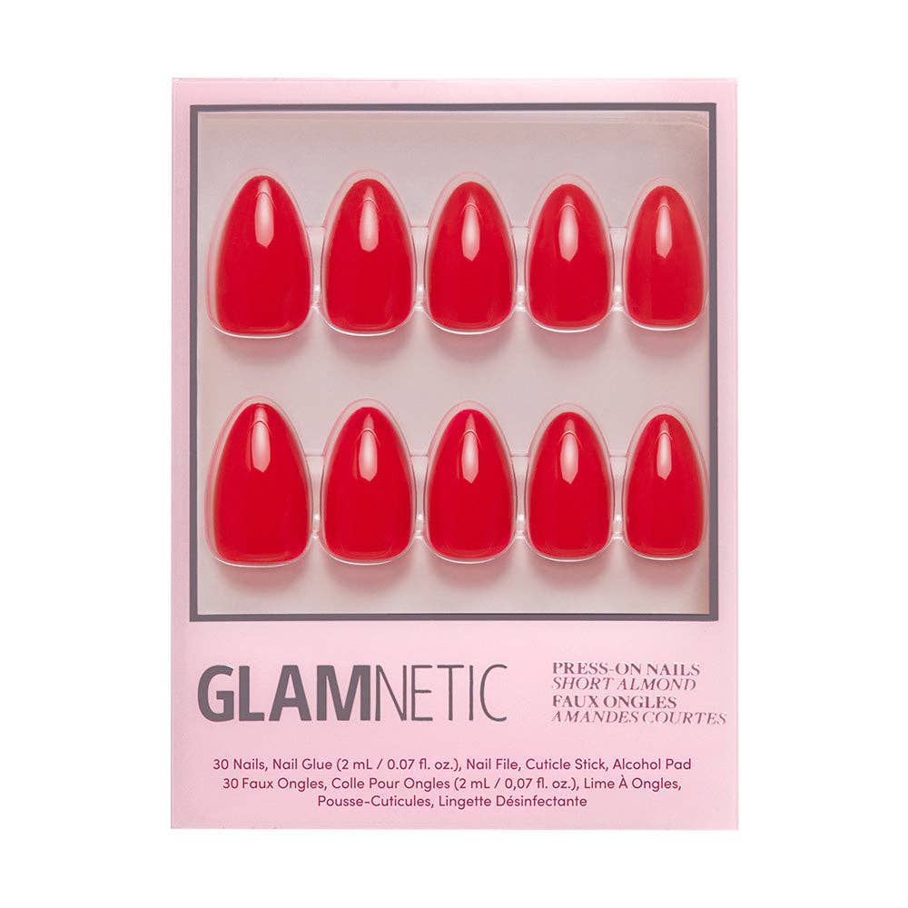 Fiery Red Press-On Nails | Short Almond Length