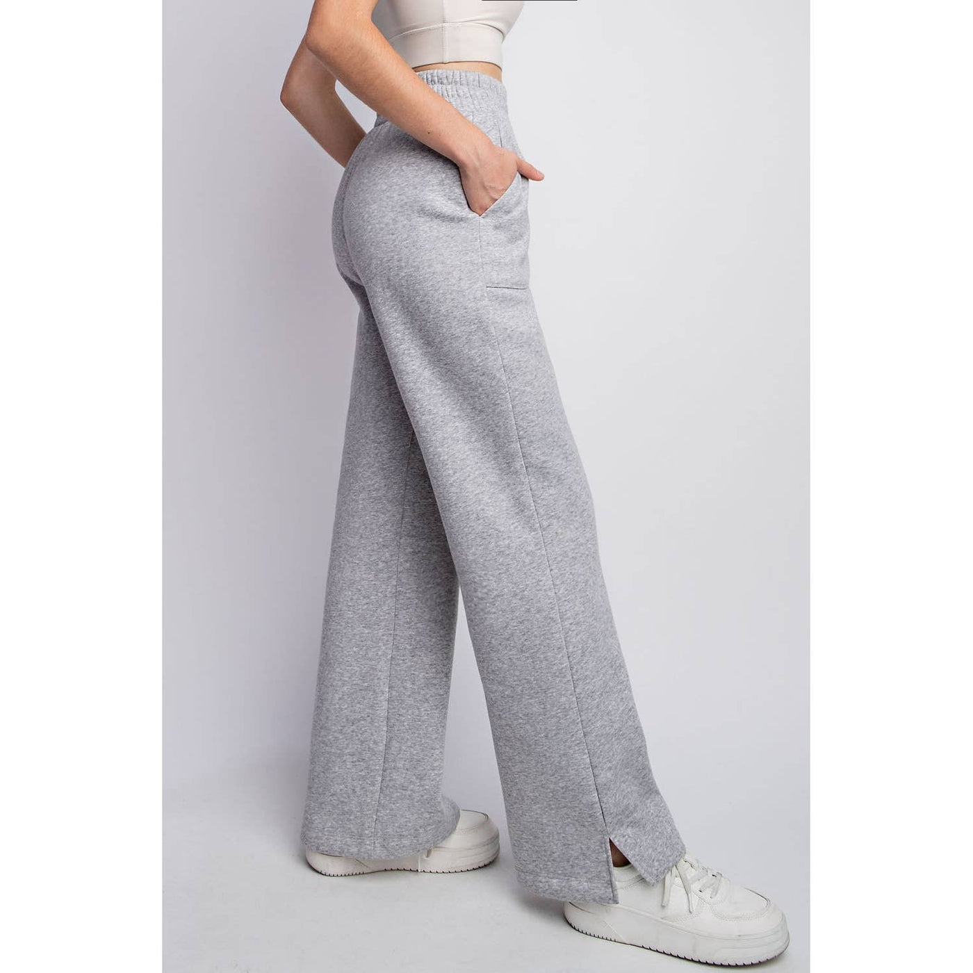 FLEECE FRENCH TERRY STRAIGHT LEG PANTS