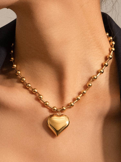 Paris Large Heart Chain Necklace