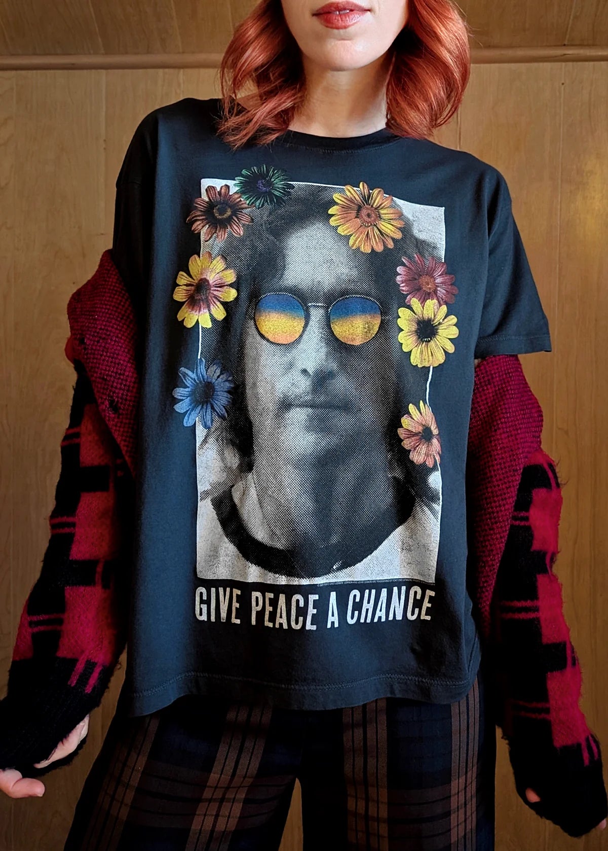 John Lennon Give Peace A Chance Boyfriend Tee