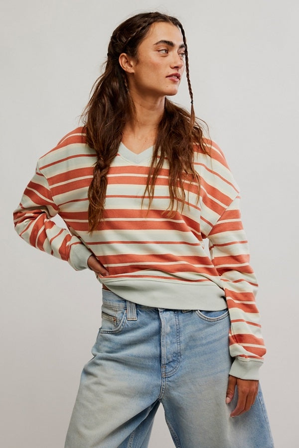 Classic Striped Shrunken Sweatshirt