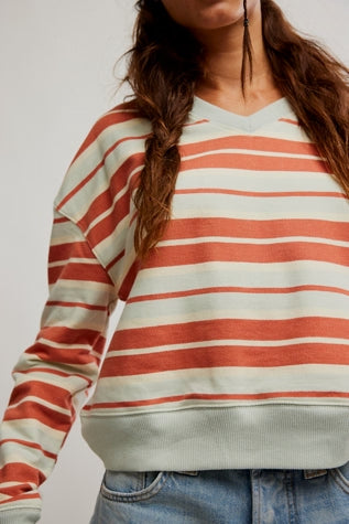 Classic Striped Shrunken Sweatshirt