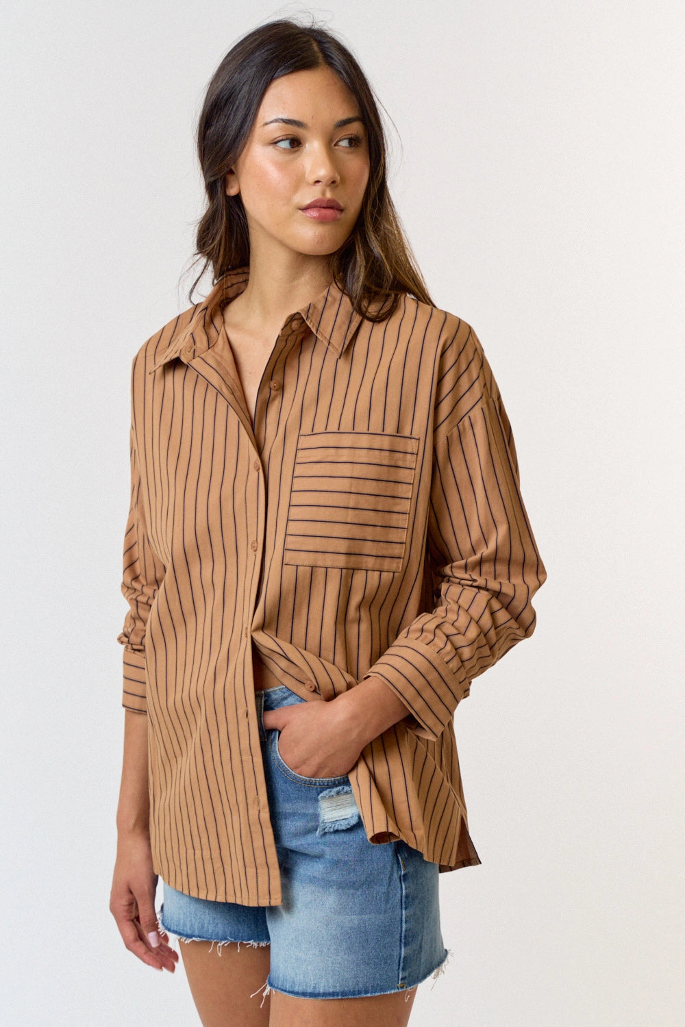 Mocha Button Down