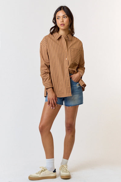 Mocha Button Down